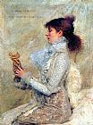 Jules Bastien-lepage Famous Paintings - Portrait of Sarah Bernhardt